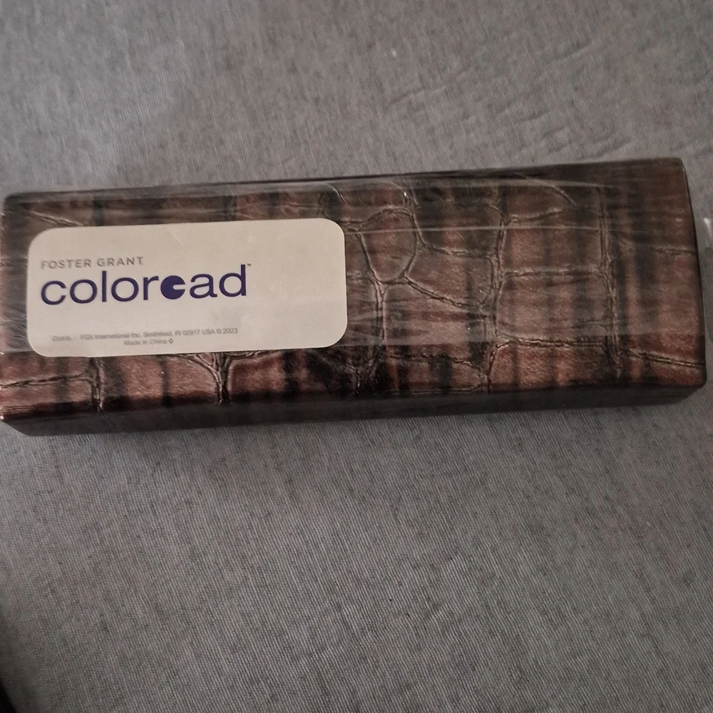 Foster Grant Colorcad Brown Croco Embossed Protective Hard Cover Case NEW